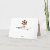 蝶の金ゴールドキラキラ，ピンクグリーンティール（緑がかった色） カード (裏面)