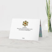 蝶の金ゴールドキラキラ，ブルーグリーンティール（緑がかった色） カード (裏面)