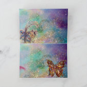 蝶の金ゴールドキラキラ，ブルーグリーンティール（緑がかった色） カード (内部)