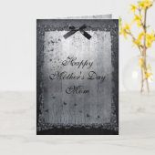 蝶の銀と黒ゴシックの母の日 カード (黄色い花)