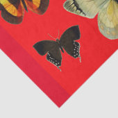 蝶の間のカラフル虹彩レッドフローラ 薄葉紙 (詳細)