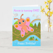 蝶の願いハッピーバースデー カード (黄色い花)