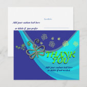 蝶の風のダンス感謝ハガキ ポストカード (正面/裏面)