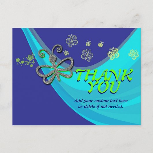 蝶の風のダンス感謝ハガキ ポストカード (正面)