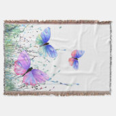 蝶の飛んでいる自然ブランケット スローブランケット (正面)