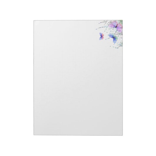 蝶の飛んでいる自然メモ帳春 ノートパッド (回転)