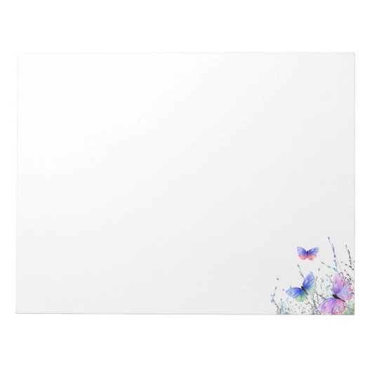 蝶の飛んでいる自然メモ帳春 ノートパッド (正面)