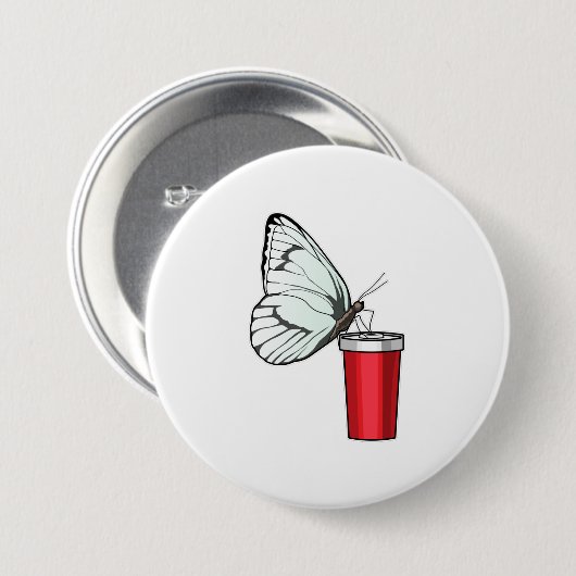 蝶の飲みマグ 缶バッジ (正面&裏面)