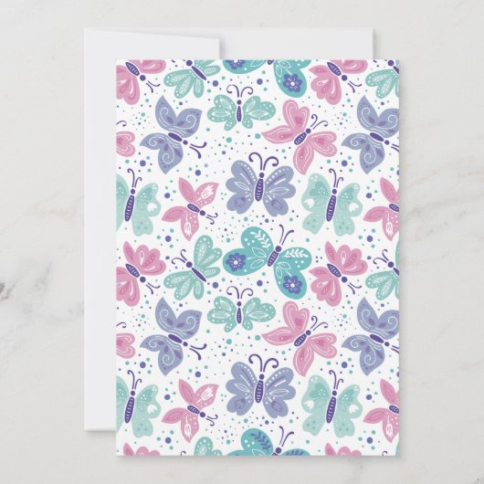 蝶の駆け落ちウェディングパーティ招待状 招待状 (裏面)