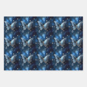 蝶の魔法の魅惑のパターンのシームレスなシック ラッピングペーパーシート (正面)