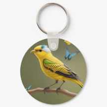 蝶の鮮やか間に止まった黄色の鳥