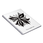 蝶の黒と白の部族刺青 ノートブック (右側)