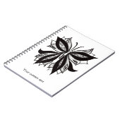 蝶の黒と白の部族刺青 ノートブック (左側)