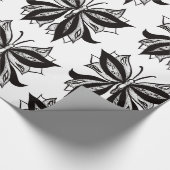 蝶の黒と白の部族刺青 ラッピングペーパー (角)