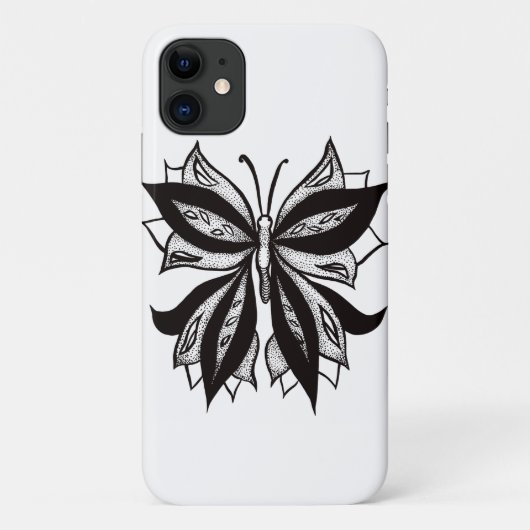 蝶の黒と白の部族刺青 Case-Mate iPhoneケース (裏面)