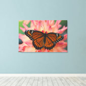 蝶の(昆虫)オオカバマダラ、モナーク キャンバスプリント (インサイチュ (ウッドフロア))