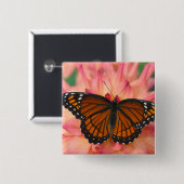 蝶の（昆虫）オオカバマダラ、モナーク 缶バッジ (正面&裏面)