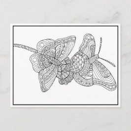 蝶はがきデザイン – 着色カード ポストカード