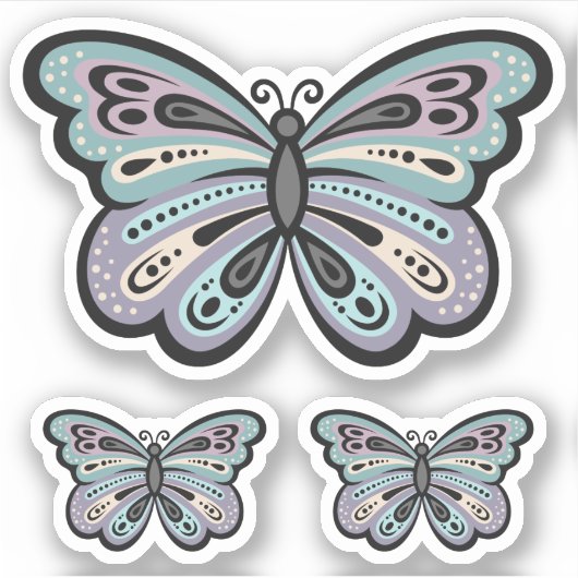 蝶はっきりしたビニル シール (正面)