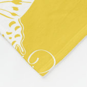 蝶はっきりした白オンブライトイエロー フリースブランケット (角)