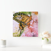 蝶はっきりした スクエア壁時計 (ホーム)