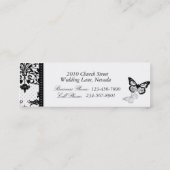 蝶ははっきりしたで細い名刺に接吻します スキニー名刺 (裏面)