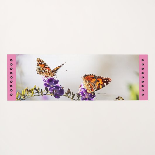 蝶はフリー名前をカスタムするヨガマット ヨガマット (裏面(横))