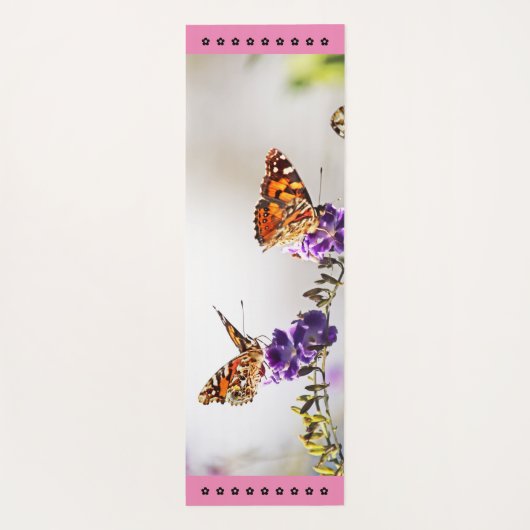 蝶はフリー名前をカスタムするヨガマット ヨガマット (裏面)