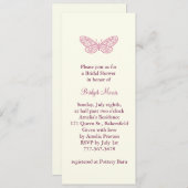 蝶はブライダルシャワーの招待状に接吻します 招待状 (正面/裏面)