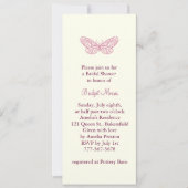 蝶はブライダルシャワーの招待状に接吻します 招待状 (正面)