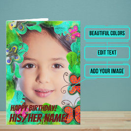 蝶は奇跡の水の色誕生日 カード