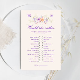 蝶は彼女はむしろブライダルシャワーゲーム