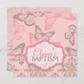 蝶は招待状正方形のPetal_demetraに接吻します 招待状 (正面/裏面)