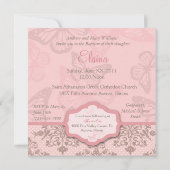 蝶は招待状正方形のPetal_demetraに接吻します 招待状 (裏面)