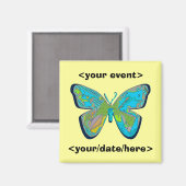 蝶は日付磁石を保存 マグネット (正面/裏面)