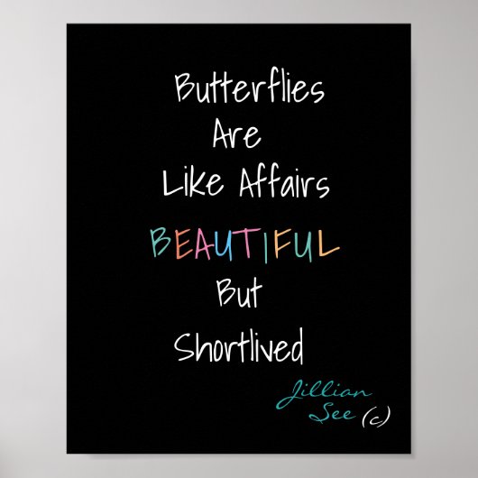 蝶は物事のように美しい>引用文 ポスター (正面)