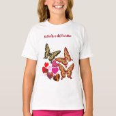 蝶は私のバレンタインスイープハートかわいい女の子 Tシャツ (正面)