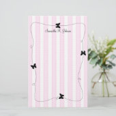 蝶は縞で飾ります 便箋 (スタンド正面)
