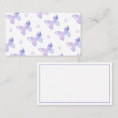 蝶は花の点の背景と縞で飾ります 名刺 (正面/裏面)