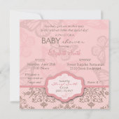 蝶は花弁の招待状の正方形に接吻します 招待状 (裏面)