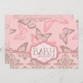 蝶は花弁の招待状カードに接吻します 招待状 (正面/裏面)