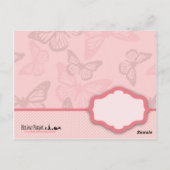 蝶は誕生日の郵便はがきIIに接吻します ポストカード (裏面)