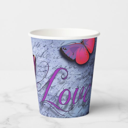 蝶は青を愛する 紙コップ (裏面)