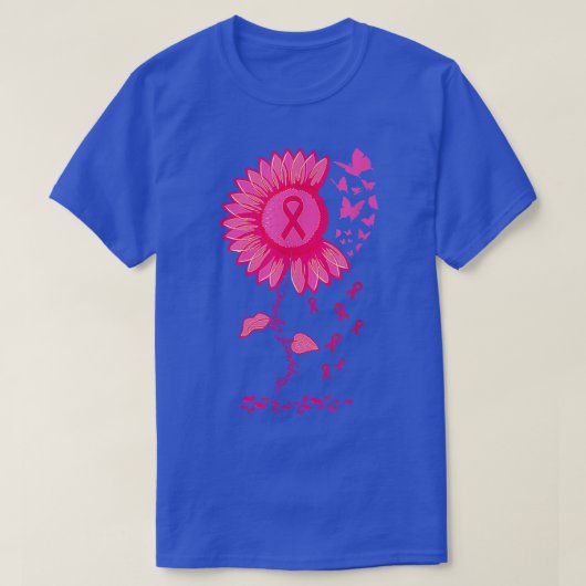 蝶ひまわりサポート分胸癌Aw Tシャツ (デザイン正面)