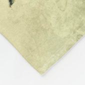 蝶ひまわり水色パーソナライズされた フリースブランケット (角)