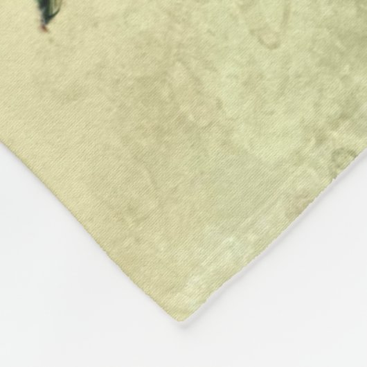 蝶ひまわり水色パーソナライズされた フリースブランケット (角)