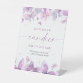 蝶びんの中にキャンディーの数 台座サイン (正面)