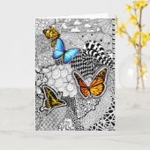 蝶もつれの挨拶状 カード (黄色い花)