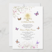 蝶よくはしゃぐの野草最初の聖餐式 招待状 (正面)