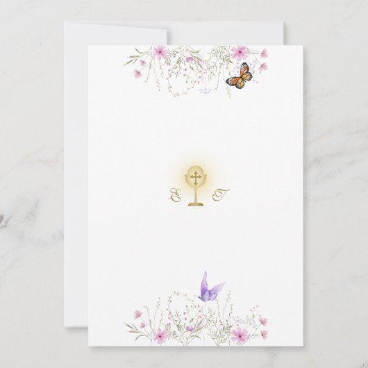 蝶よくはしゃぐの野草最初の聖餐式 招待状 (裏面)